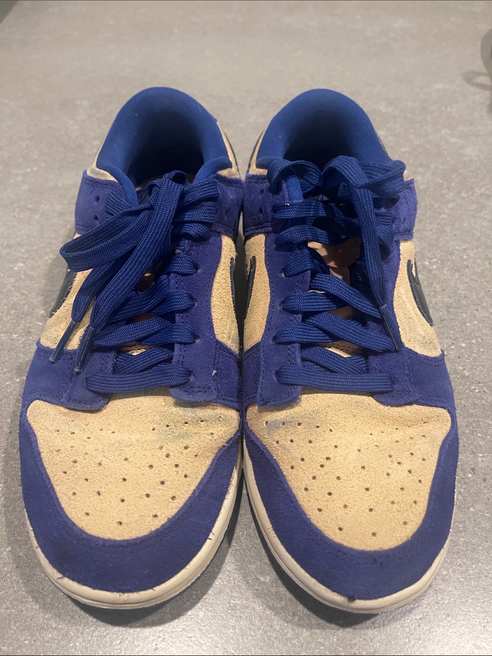 Nike Women's Low-Top Suede Sneakers in Blue and Tan
